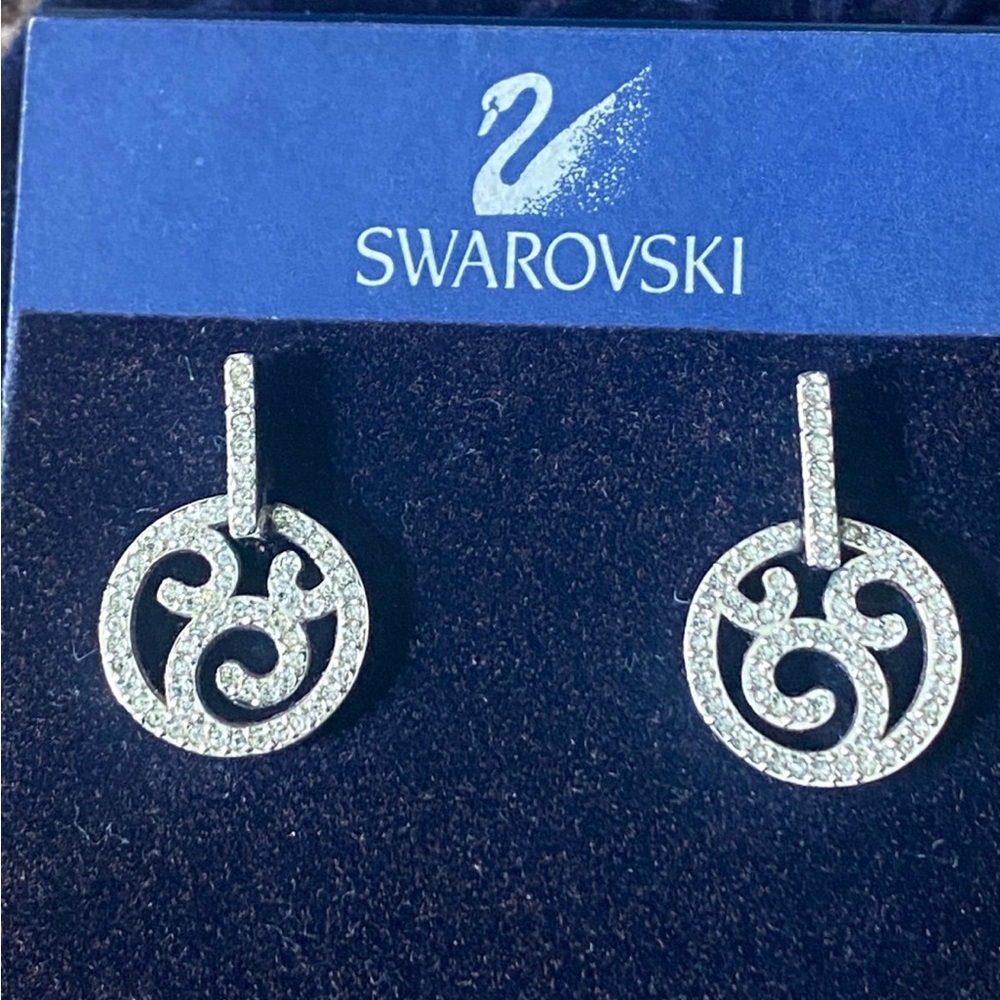 Swarovski earrings Clip on backs-Worn One Time